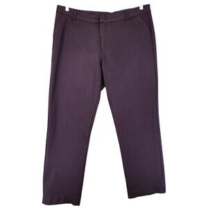 Kut From The Kloth Womens Skinny Trousers Plus Size 16 Purple Stretch Ponte Knit